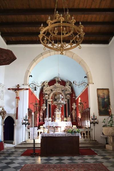 Interior Igreja Católica São Nicolau Perast Montenegro — Fotografia de Stock