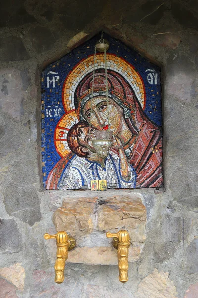 Ψηφιδωτό Την Παναγία Στη Μονή Μοράτσα Στο Μαυροβούνιο — Φωτογραφία Αρχείου
