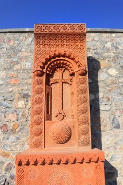 Ermenistan 'daki Khor Virap Manastırı yakınlarındaki antik haçkar