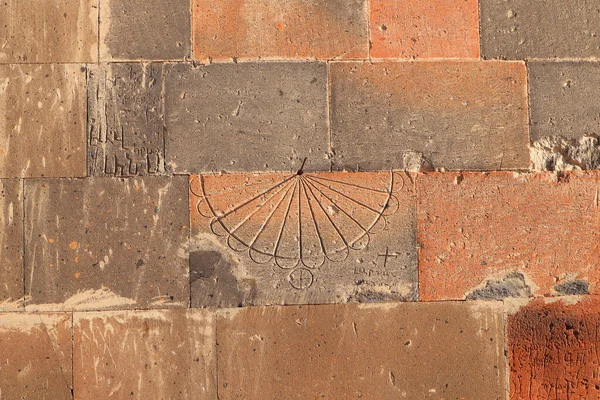 Стена Солнечными Часами Монастыре Хор Вирап Армении — стоковое фото