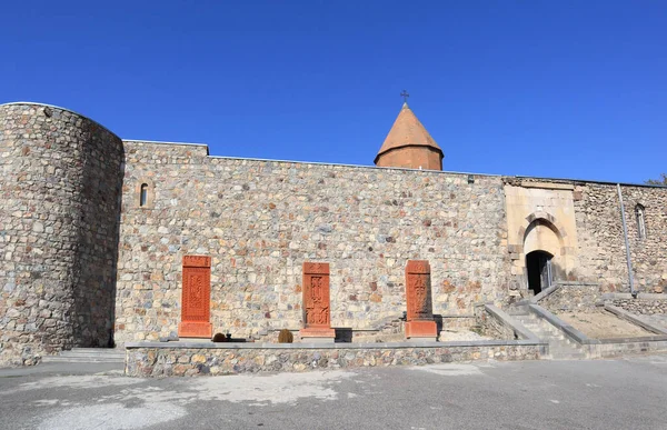 Стародавній Хачкар Біля Монастиря Хор Вірап Вірменії — стокове фото