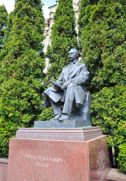 Monument to Evgeny Paton in Polytechnic Institute in Kyiv, Ukraine