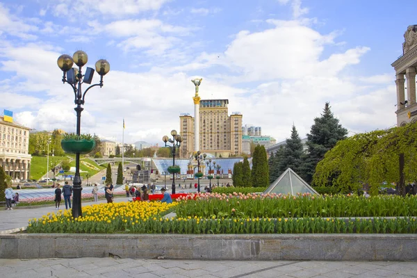 Площа Незалежності Воєнний Час Києві — стокове фото