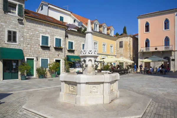 Fountain Main Square Historic Part Herceg Novi Montenegro — Stock Photo, Image