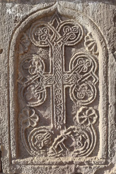 Forntida Khachkar Tatev Kloster Armenien — Stockfoto