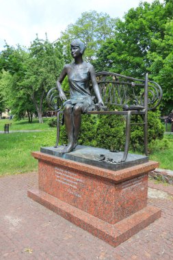 Ukrayna, Kyiv 'deki hayvanat bahçesinde yüzen ördek.