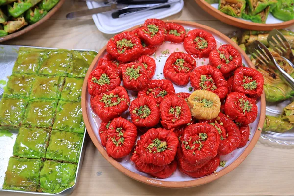 Baklava pastries at the local market of Armenia