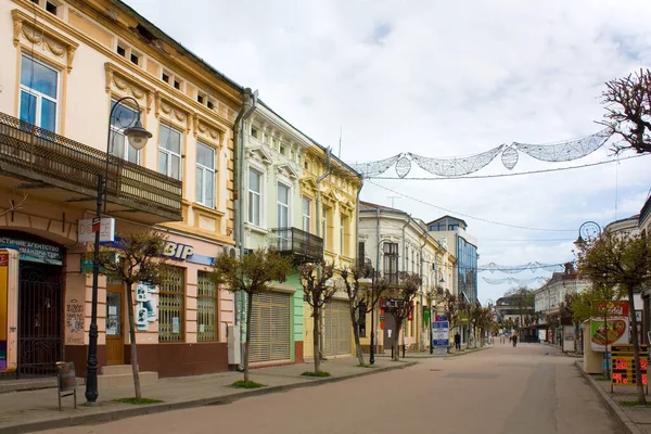 Rua Histórica Centro Cidade Kolomyya Ucrânia — Fotografia de Stock