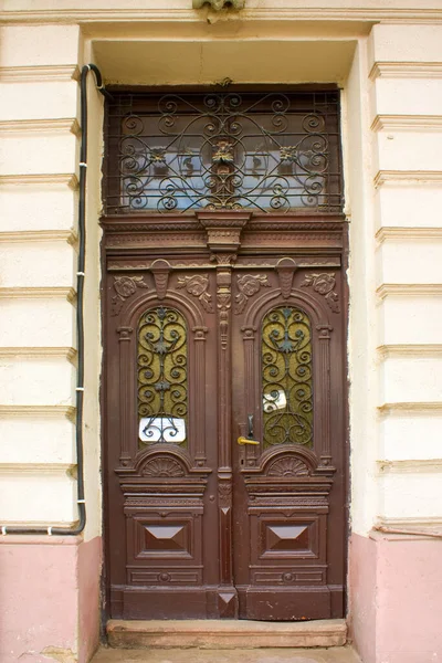 Old Wooden Door Downtown Kolomyya Ukraine — Photo
