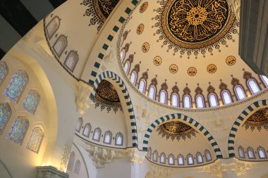 Interior of Melike Hatun Mosque in Ankara, Turkey