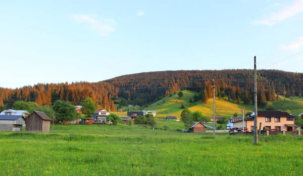 Landscape Carpathian Mountains Sunset Time Verkhovyna Ukraine — Foto de Stock