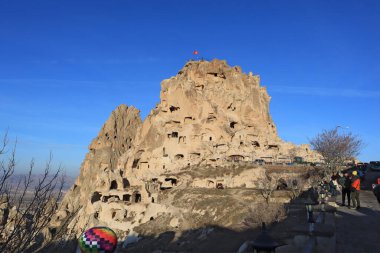 Turkish fortress Uchisar in Cappadocia, Turkey
