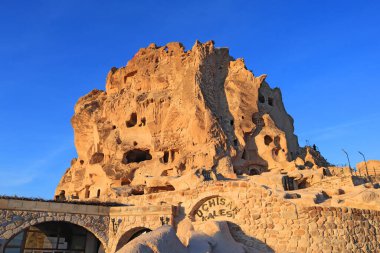 Turkish fortress Uchisar in Cappadocia, Turkey