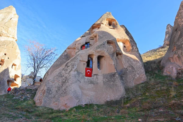 Valley Old Houses Rocks Uchisar Cappadocia Turkey — Foto Stock