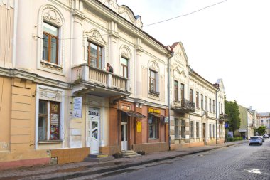 Old historical street in downtown of Kolomyya, Ukraine