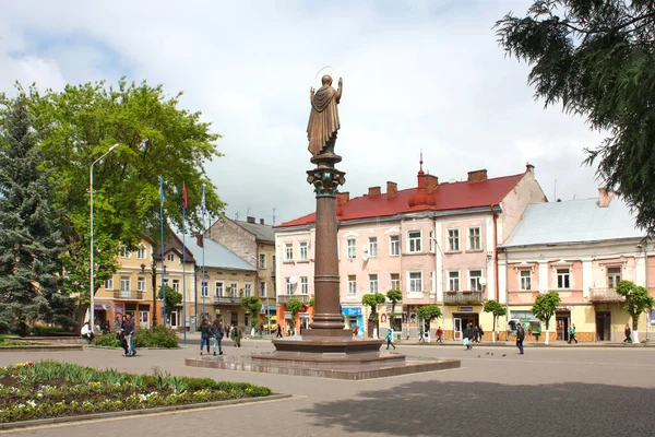 Column Market Square Sambir Lviv Oblast Ukraine — Foto de Stock