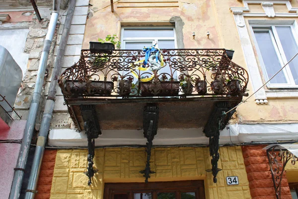 Vintage Balcony Downtown Sambir Lviv Oblast Ukraine — 图库照片