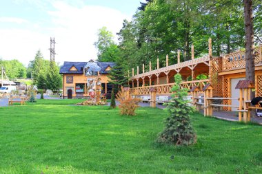 Souvenir Market and park in Yaremche, Ukraine