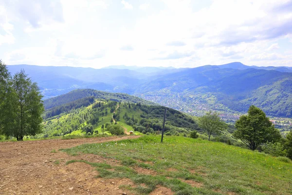 Panorama Hor Mount Makovitsa Jaremče Ukrajina — Stock fotografie