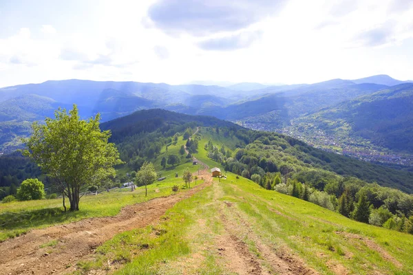 Panorama Góry Mount Makovitsa Mieście Jaremcze Ukraina — Zdjęcie stockowe