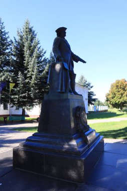 Monument to Peter I near Museum in Historical and cultural reserve 