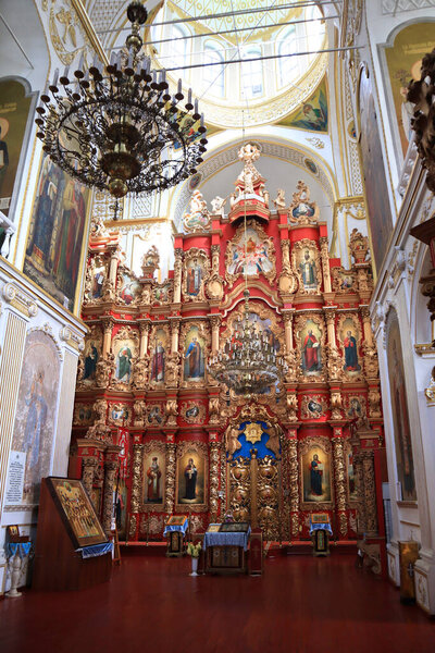Interior of Mgarsky Spaso-Preobrazhensky Monastery in Poltava region, Ukraine