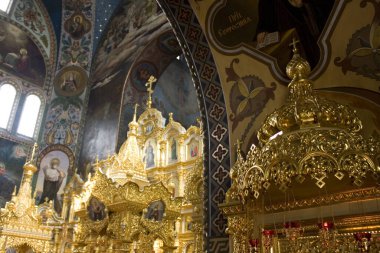Interior of St. Nicholas Cathedral of Pokrovsky Monastery in Kyiv, Ukraine