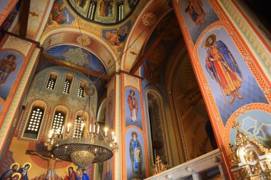 Interior of Church of the Assumption of the Blessed Virgin Mary (Mother of God Pirogoshcha) on Podil in Kyiv, Ukraine