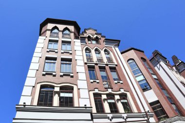 Architecture of Vozdvizhenka district in Old Town of Kyiv, Ukraine