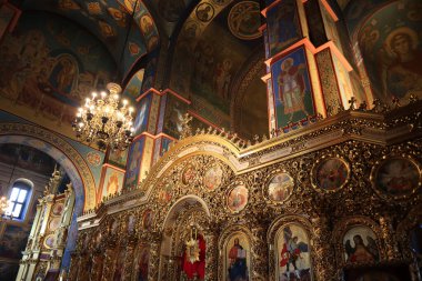 Interior of Mikhailovsky Zlatoverhii Monastery in Kyiv, Ukraine