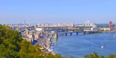 Kyiv cityscape panorama on Podil, Ukraine