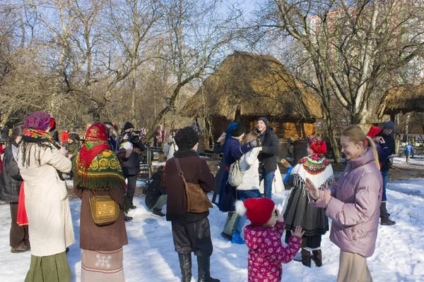 Shrovetide Holidays Cossack Village Museum Mamaeva Sloboda Kyiv Ukraine — Stock Photo, Image