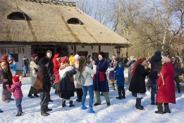 Shrovetide Holidays Cossack Village Museum Mamaeva Sloboda Kyiv Ukraine — Fotografia de Stock