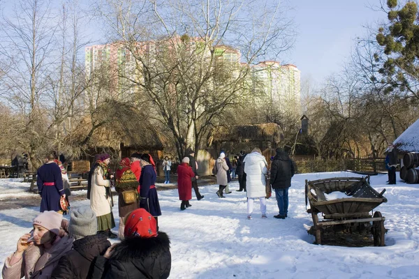 Shrovetide Holidays Cossack Village Museum Mamaeva Sloboda Kyiv Ukraine — ストック写真