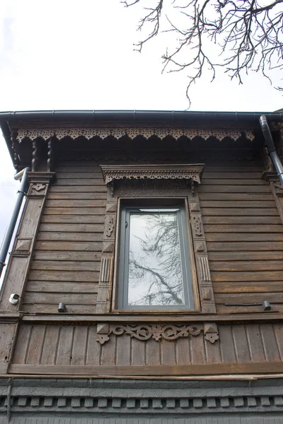 Ukrayna Kyiv Deki Eski Ahşap Evin Detayları — Stok fotoğraf