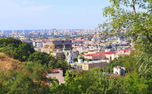 Киевская Городская Панорама Подола Украина — стоковое фото