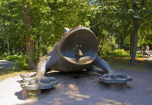 Monument Frog Mariinsky Garden Kyiv Ukraine — Photo