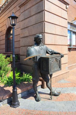Sculpture to Papa Carlo near the Puppet Theater in Kyiv, Ukraine