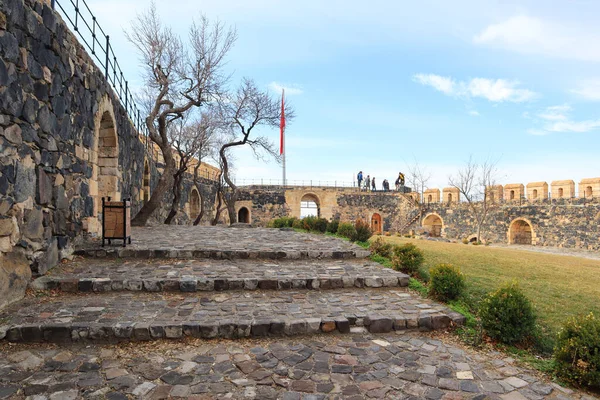 Patio Nevshehirskaya Fortress Kayasehir Nevsehir City Cappadocia Turkey — Foto Stock