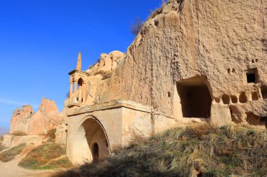 Old chuch in Zelve Open Air Museum in Cappadocia, Turkey