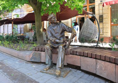 Monument to Opanas Zalivakha is a famous Ukrainian artist in Ivano-Frankivsk, Ukraine
