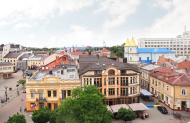 Panorama with Holy Intercession Cathedral in Ivano-Frankivsk, Ukraine