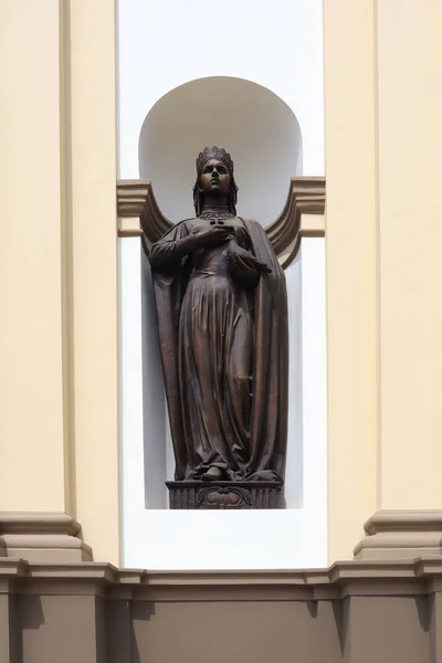 Sculpture Sainte Princesse Olga Sur Façade Cathédrale Résurrection Christ Ivano — Photo