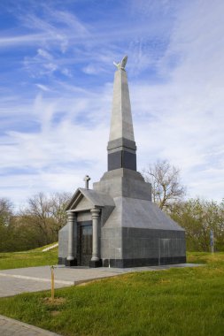 Crypt with Obelisk at the site of an old Romanian cemetery in Izmail, Ukraine