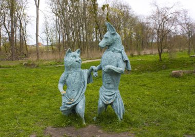 Park with sculptures in Korostyshiv, Ukraine