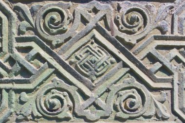 Fragment of cast iron bell in Old Believer Church of the Nativity of the Blessed Virgin Mary in Vylkove, Ukraine