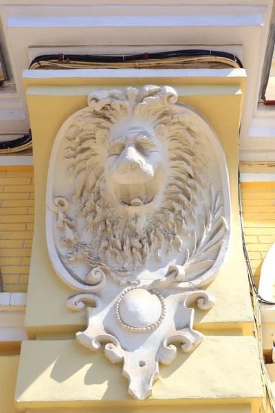 Détail Avec Tête Lion Vieux Bâtiment Rue Pushkinskaya Kiev Ukraine — Photo