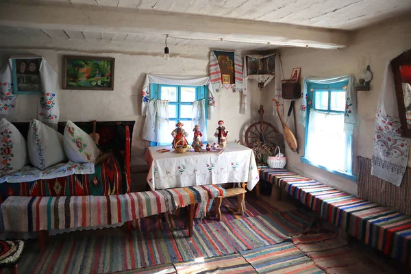 Intérieur Polyska Khata Dans Village Gorodskoe Région Jitomir Ukraine — Photo