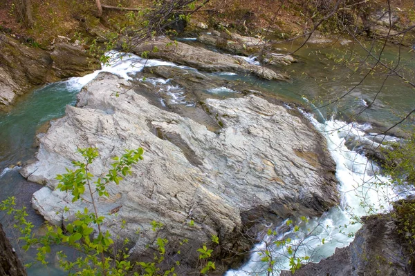 Paisagem Com Cachoeira Sheshory Ucrânia — Fotografia de Stock