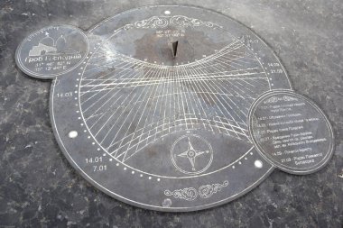 Ukrayna, Kyiv 'de taş güneş saati